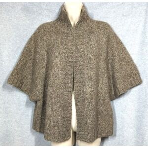 Cardigan Sweater 1X Alpaca Blend Brown Tweed Minimalist Timeless Versatile Cozy